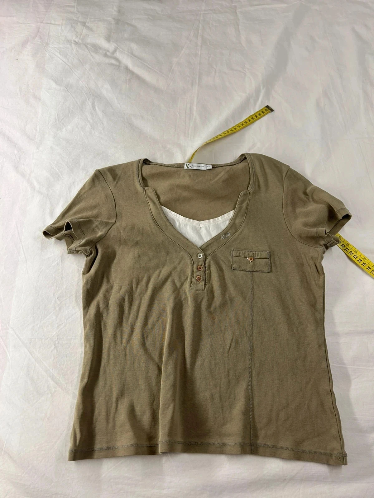 Blouse à manches courtes vert kaki kalisson